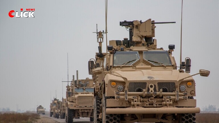 رتل عسكري أمريكي يدخل مطار خراب الجير قادماً من الأراضي العراقية