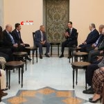 الرئيس الأسد يلتقي أعضاء الأمانة العامة لاتحاد الجاليات والمؤسسات والفعاليات الفلسطينية في الشتات – أوروبا، والذي عقد مؤتمره العام الخامس في دمشق.