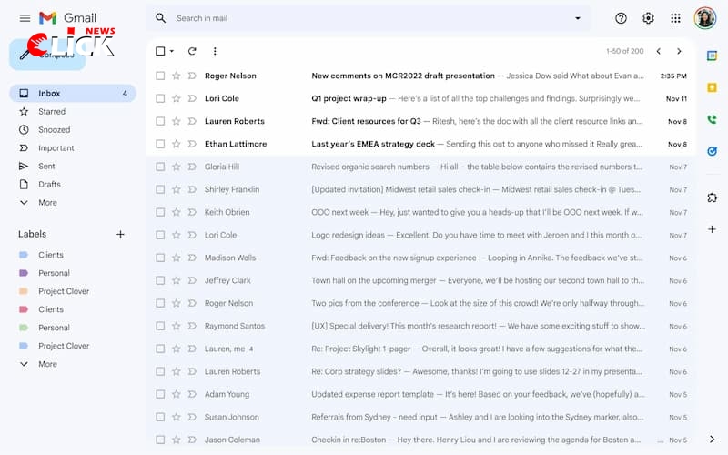 المظهر الجديد لـ Gmail على وشك الظهور لعدد من المستخدمين