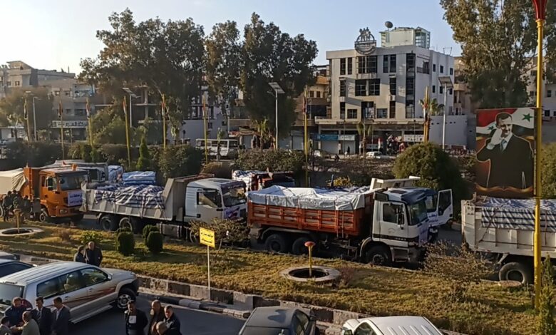 تسيير قافلة مساعدات من درعا لمتضرري الزلزال